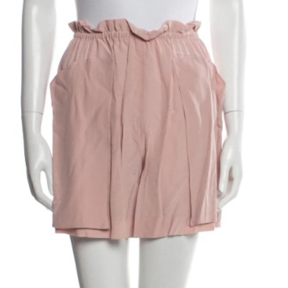 Tod's Pink Silk High-Rise Mini Shorts w/ Tags